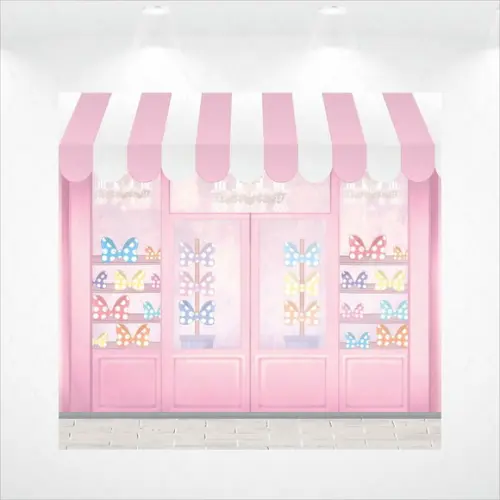 Painel Retangular Loja de Laços da Minnie 3x2,8m