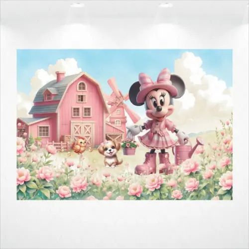 Painel Retangular Minnie Fazendinha 4m x 2,8m