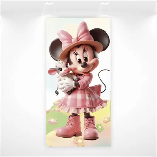 Painel Retangular ou Romano Minnie Fazendinha - 1mx2m