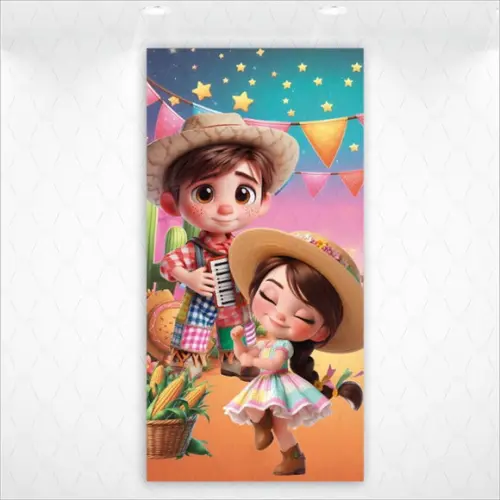 Painel Retangular ou Romano Vestfácil Festa Junina - 1mx2m