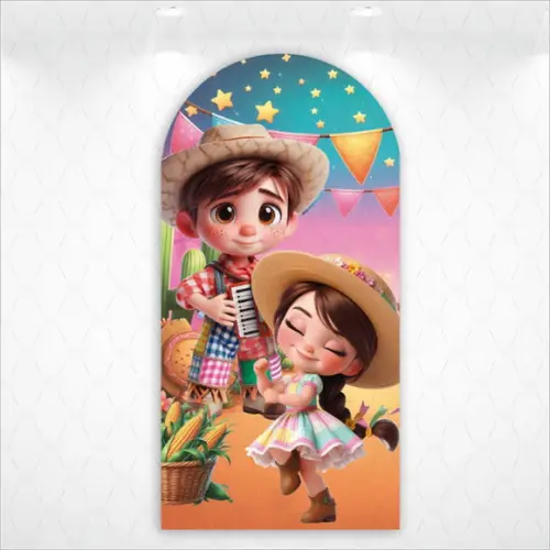 Painel Retangular ou Romano Vestfácil Festa Junina - 1mx2m
