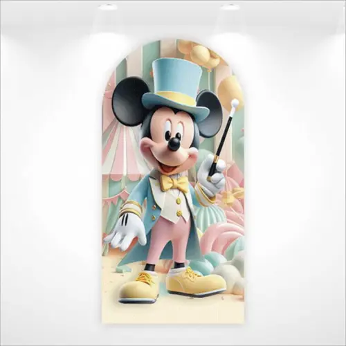 Painel Retangular ou Romano Vestfácil Mickey Circo - 1mx2m