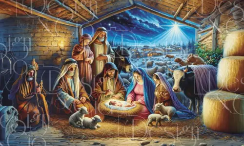 Painel Retangular Presépio Natal 2,5m x 1,5m