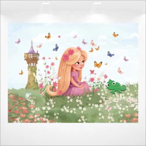 Painel Retangular Princesa Rapunzel 2m x 1,5m