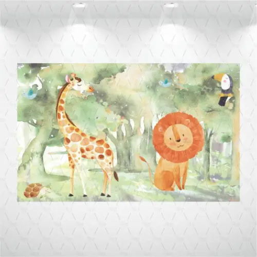 Painel Retangular Safari Aquarela 1m x 1,5m