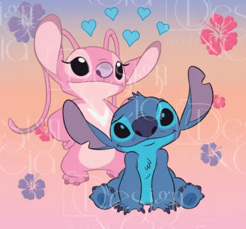 Painel Retangular Stitch e Angel 3m x 2,8m