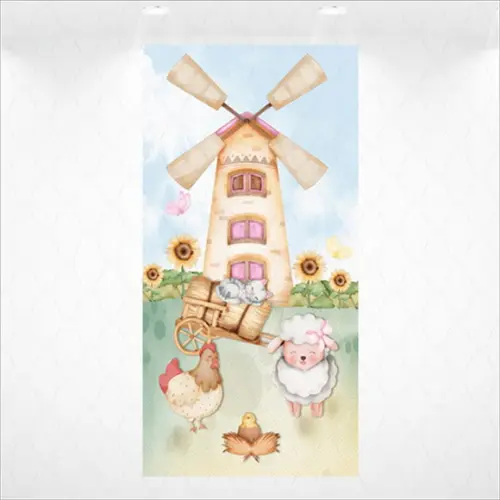 Painel Retangular Vestfácil Fazendinha Rosa - 1m X2m