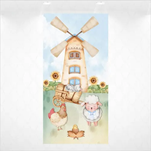 Painel Retangular Vestfácil Fazendinha Azul - 1m X2m