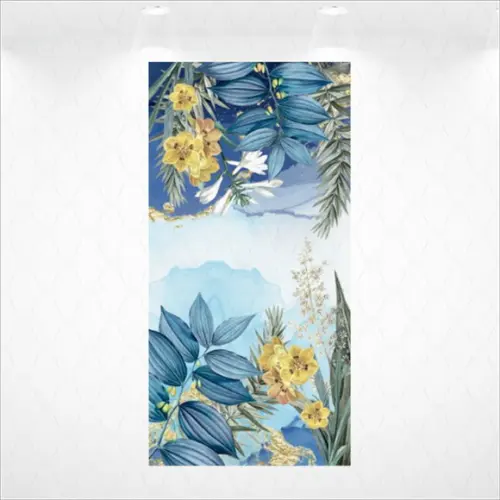 Painel Retangular Vestfácil Floral Azul - 1m X2m
