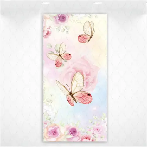 Painel Retangular Vestfácil Floral Borboletas - 1m X2m
