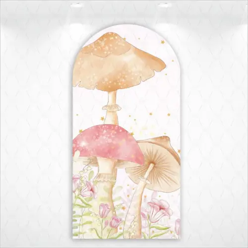Painel Romano Vestfácil Jardim Cogumelos Fada - 1m X2m