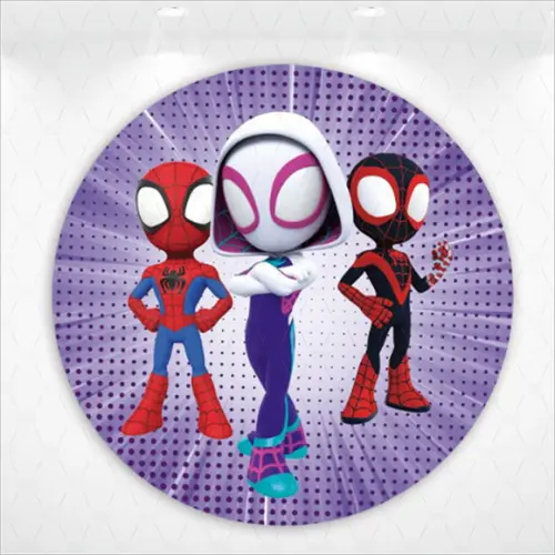 Painel Spidey e Seus Amigos Redondo 1,3 a 1,5m em Tecido