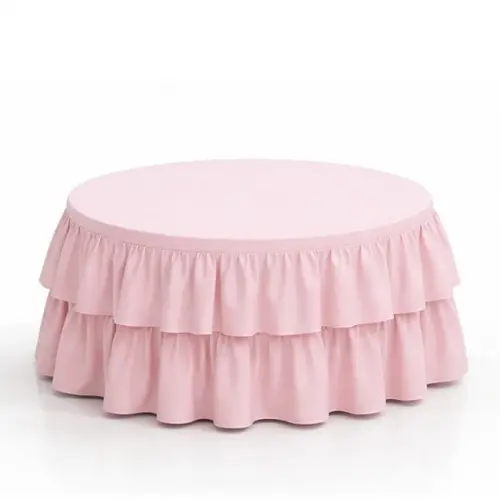 Toalha de Mesa Circular 1,5m Babado Duplo