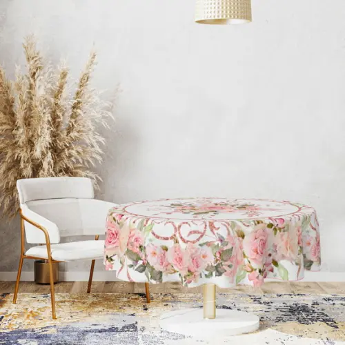 Toalha de Mesa Redonda 1,5m Estampa Floral