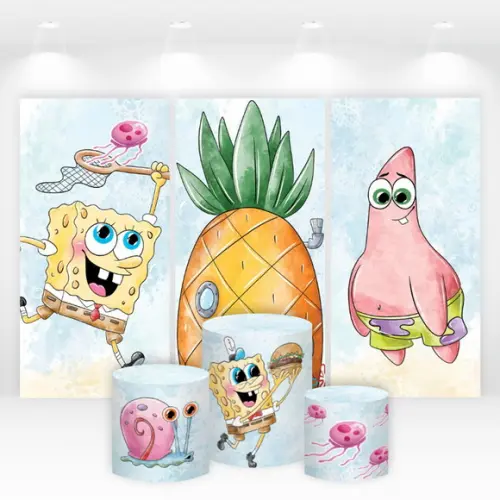 Trio de Capas de Painel e Cilindros Bob Esponja