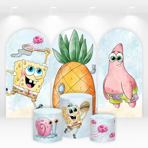 Trio de Capas de Painel e Cilindros Bob Esponja