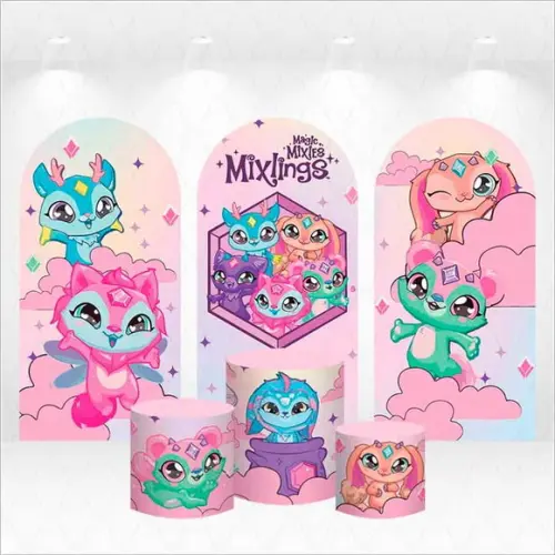 Trio de Capas de Painel e Cilindros Magic Mixies Mixlings