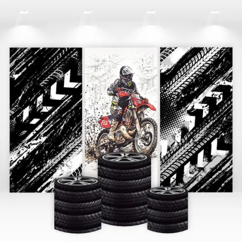 Trio de Capas de Painel e Cilindros Motocross