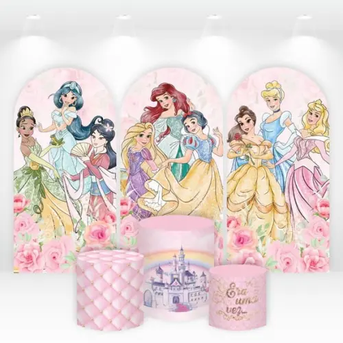 Trio de Capas de Painel e Cilindros Princesas