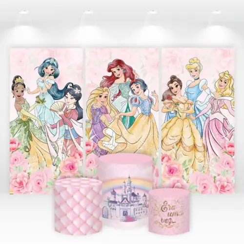 Trio de Capas de Painel e Cilindros Princesas
