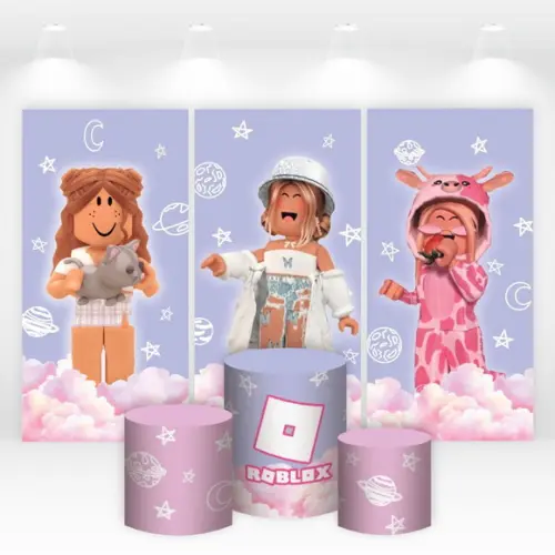 Trio de Capas de Painel e Cilindros Roblox Girls