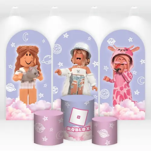 Trio de Capas de Painel e Cilindros Roblox Girls