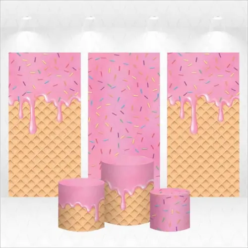 Trio de Capas de Painel e Cilindros Sorvete
