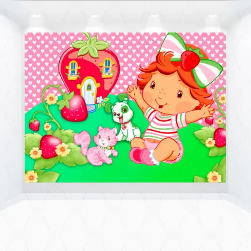 Painel Retangular Moranguinho Baby 1m X 1,5m