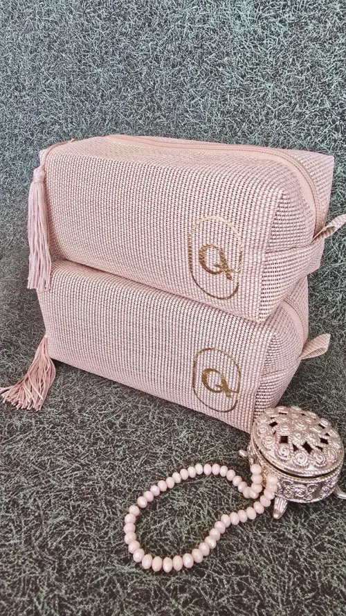 Necessaire box em tela - personalizada mais pingente franja