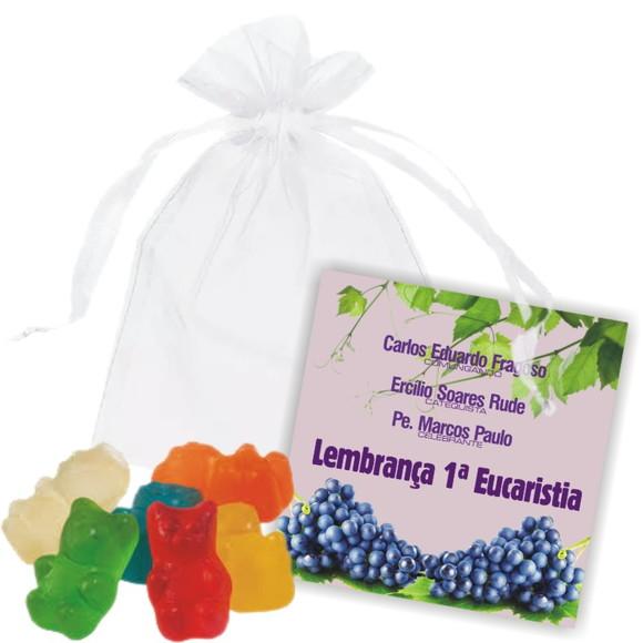 1ª EUCARISTIA - SAQUINHO DE ORGANZA + MINI CARTÃO - MOD.02