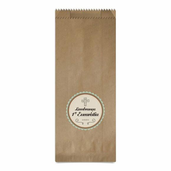 1ª Eucaristia - Saquinho Kraft Simples Personalizado