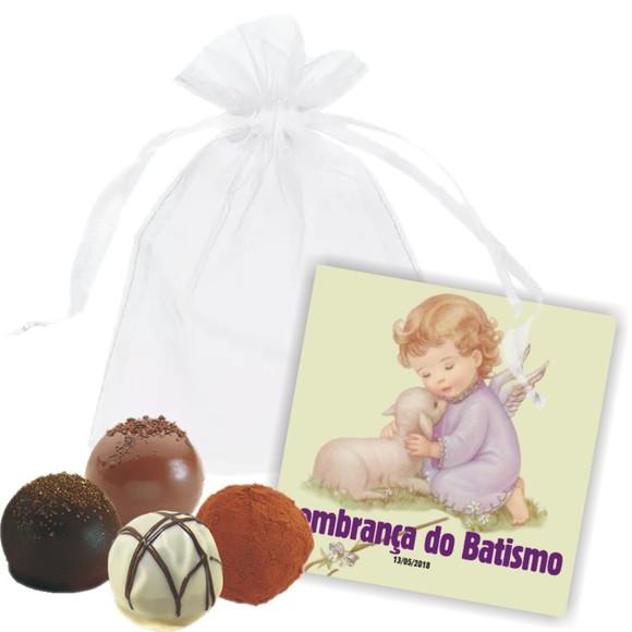 BATISMO - SAQUINHO DE ORGANZA + MINI CARTÃO - MOD.02