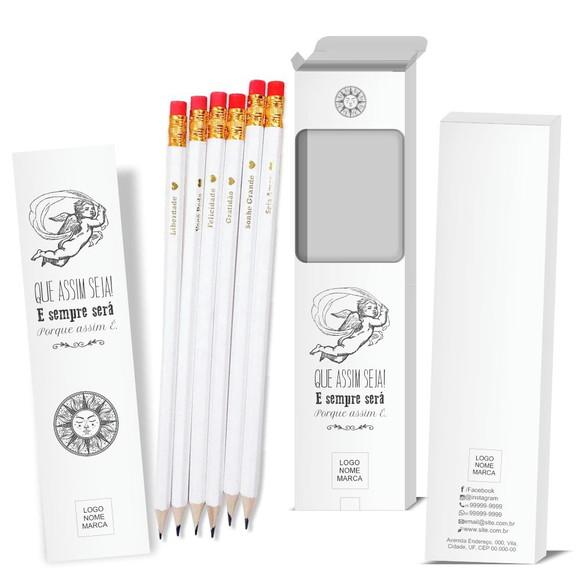 Caixa c/ 6 Lápis + Marca Página, Person. Kit Inspire! M020