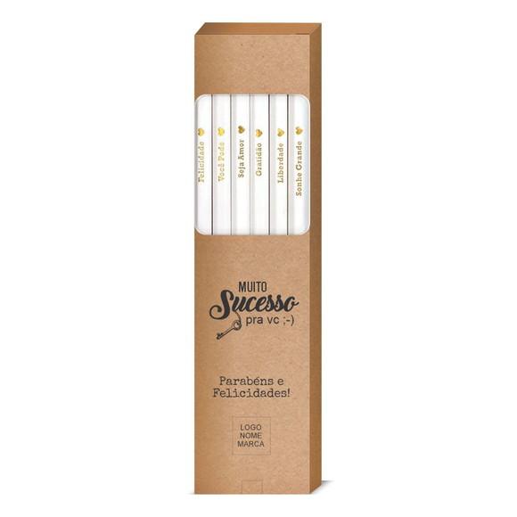 Caixa c/ 6 Lápis + Marca Página, Person. Kit Inspire! M041