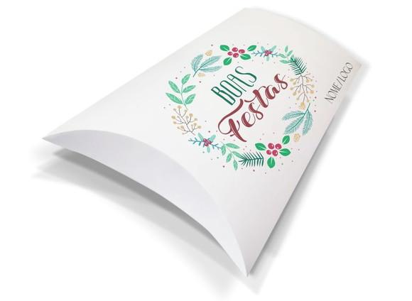 Caixa Travesseiro / Almofada Personaliz. Boas Festas. Mod112