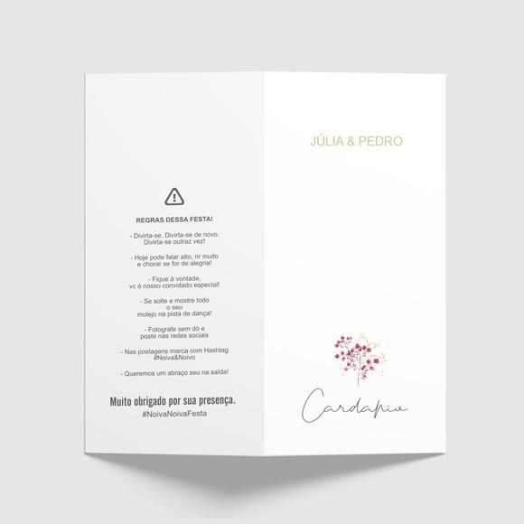 Cardápio / Menu Personalizado Casamento e Festas