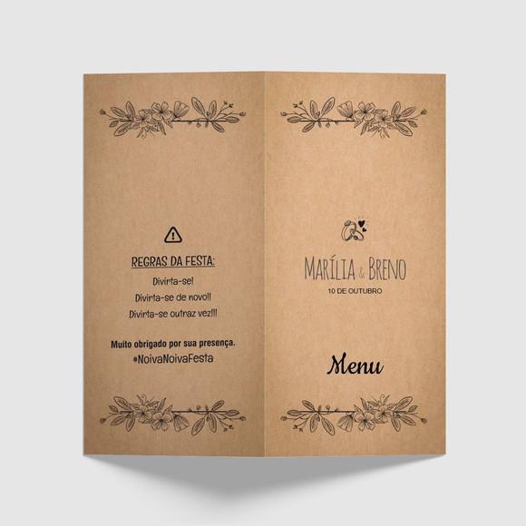 Cardápio / Menu Personalizado Casamento e Festas