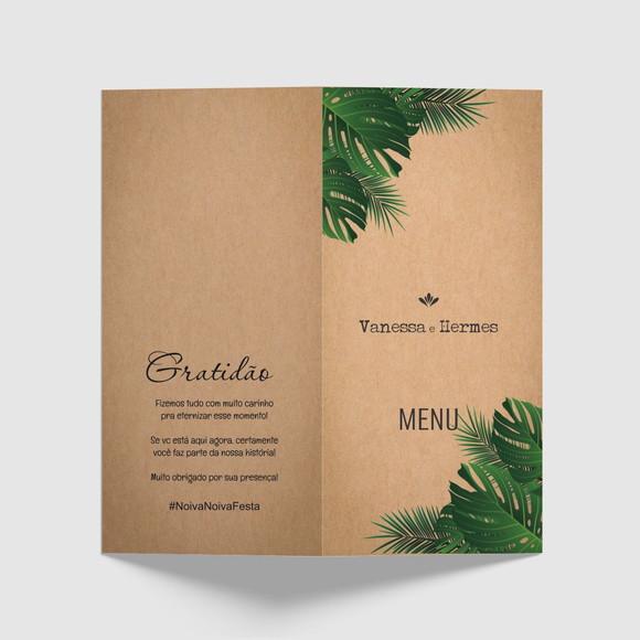 Cardápio / Menu Personalizado Casamento e Festas