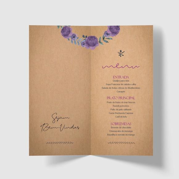 Cardápio / Menu Personalizado Casamento e Festas