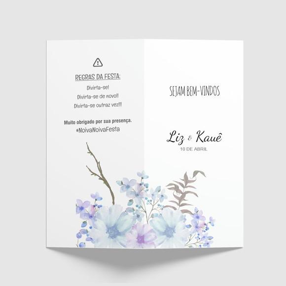 Cardápio / Menu Personalizado Casamento e Festas