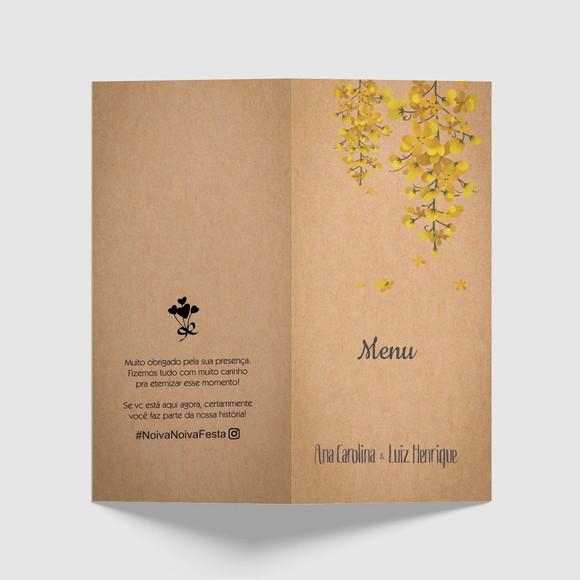 Cardápio / Menu Personalizado Casamento e Festas