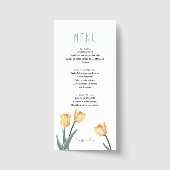 Cardápio / Menu personalizado casamento e festas 10cm x 21cm