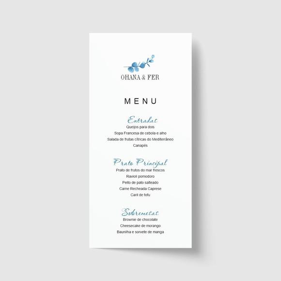 Cardápio / Menu personalizado casamento e festas 10cm x 21cm