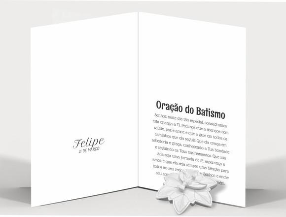Cartão Batismo Pers. c/ Aplique Mandala Div. Espírito Santo