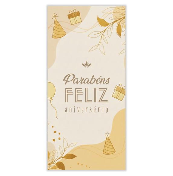 Cartão de Aniversário Personalizado. 10x21cm. Pct. c/ 12un