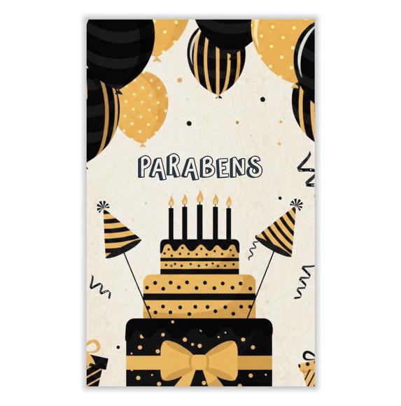 Cartão de Aniversário Personalizado. 12x19cm. Pct. c/ 12un