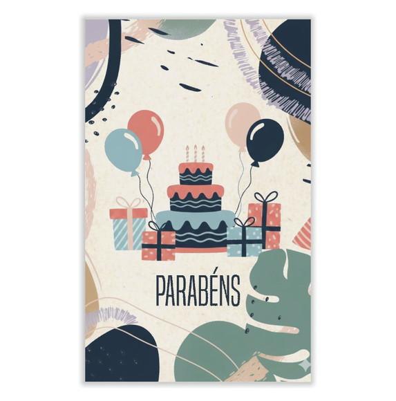 Cartão de Aniversário Personalizado. 15x15cm. Pct. c/ 12un