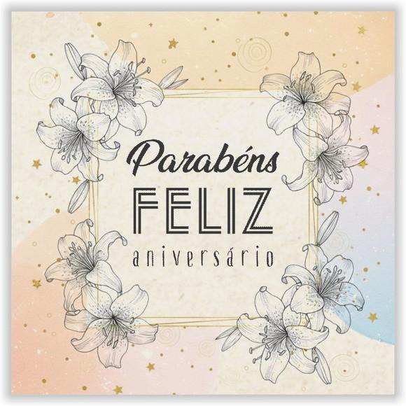 Cartão de Aniversário Personalizado. 15x15cm. Pct. c/ 12un