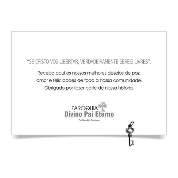 CARTÃO DE FELICITAÇÕES PERSONALIZADO + PINGENTE + ENVELOPE.