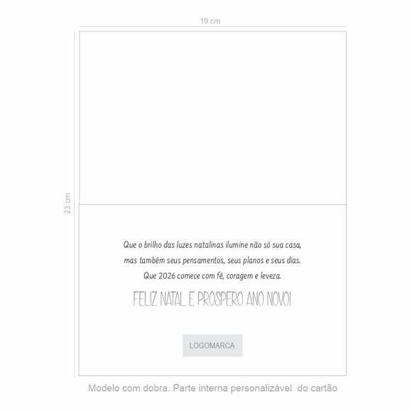 Cartão de Natal Person Branco com Dourado 30-012